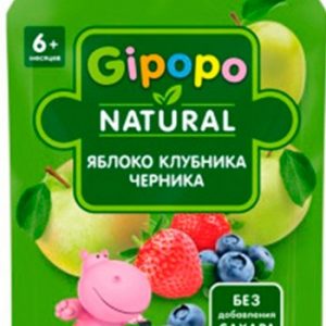 Пюре Gipopo яблоко-клубника-черника д/п 90г