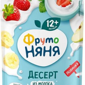 Десерт ФрутоНяня яблоко-банан-клубника с молоком д/п 90г