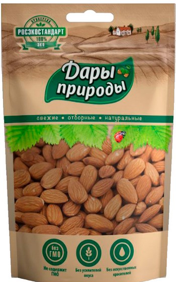 Миндаль Дары природы б/обжарки 150г
