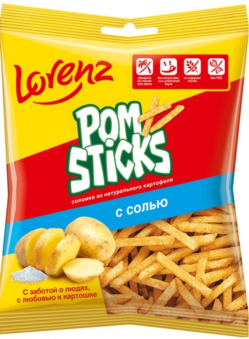 Чипсы Pomsticks соломкой с солью 38г