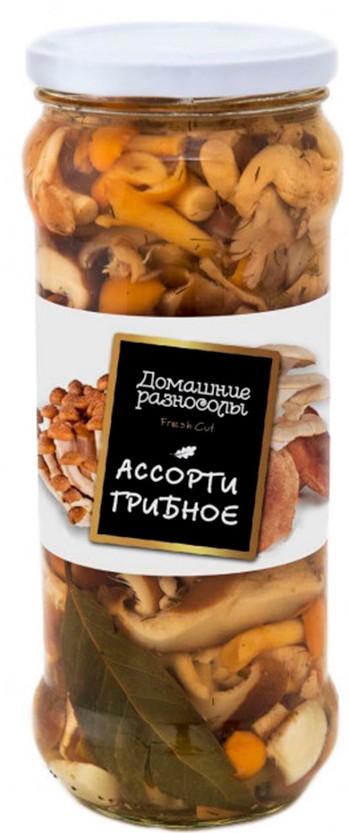 Грибы Домашние разносолы ассорти ст/б 580мл