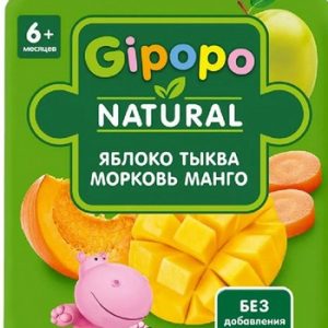 Пюре Gipopo яблоко-тыква-морковь-манго д/п 90г