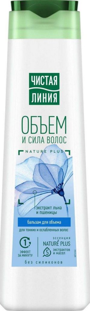 Бальзам-ополаскиватель д/волос Чистая линия объем/сила д/тонк волос 380мл