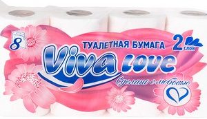 Бумага туалетная Viva Love 2-хсл 8шт