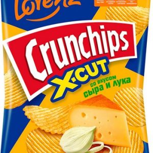 Чипсы Crunchips X-Cut рифленые со вкусом сыра и лука 130г