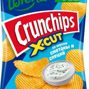 Чипсы Crunchips X-Cut рифленые со вкусом сметаны и специй 130г