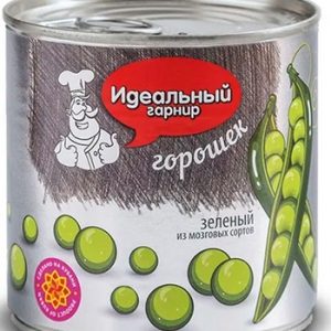 Горошек Идеальный гарнир зеленый из мозговых сортов в/с ключ ж/б 425мл