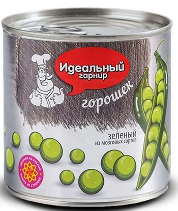Горошек Идеальный гарнир зеленый из мозговых сортов в/с ключ ж/б 425мл