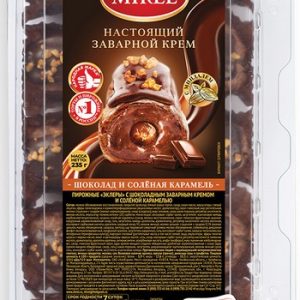 Пирожное Мирэль Эклеры с фисташковым заварным кремом и малиной уп 0,235кг