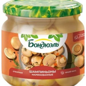 Грибы Бондюэль шампиньоны маринованные ст/б 350мл