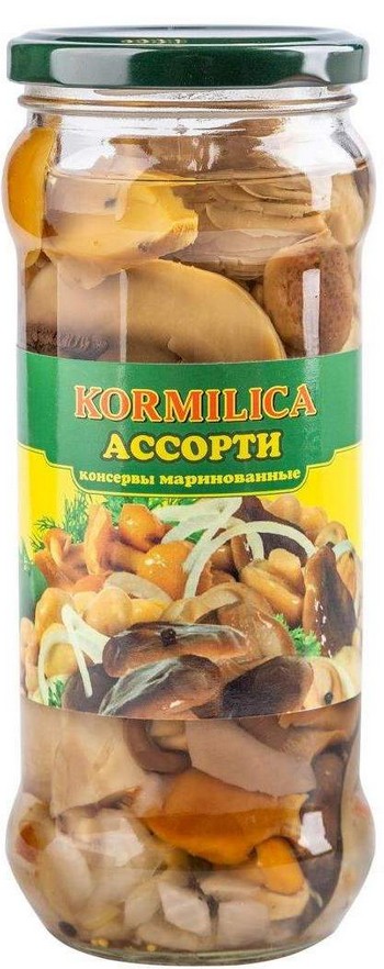 Грибы Кормилица ассорти марин ст/б 370мл