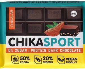 Шоколад Chikalab б/сахара темный с миндалем 100г