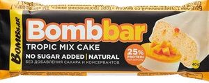Батончик Bombbar протеиновый б/сахара глазир вкус торт тропический микс 40г