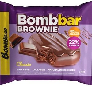 Печенье Bombbar протеиновое б/сахара глазир вкус брауни классический 50г