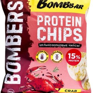 Чипсы Bombbar цельнозерновые б/сахара протеиновые вкус краб 50г
