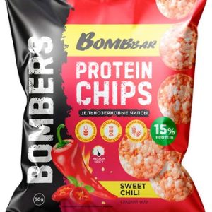 Чипсы Bombbar цельнозерновые б/сахара протеиновые вкус сладкий чили 50г