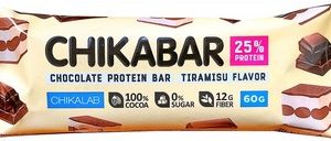 Батончик Chikalab глазир б/сахара с начинкой со вкусом тирамису 60г