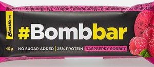 Батончик Bombbar глазир б/сахара вкус малиновый сорбет 40г