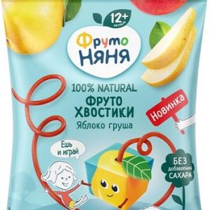 Фруктовые кусочки ФрутоНяня Хвостики яблоко-груша 12+ м/у 15г