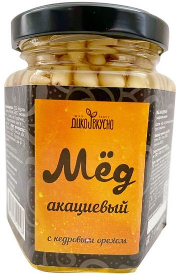 Мед Дико и Вкусно Акация с кедровым орехом ст/б 250г