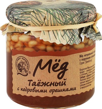 Мед Кедровый Бор Таежный с кедровыми орешками ст/б 225г