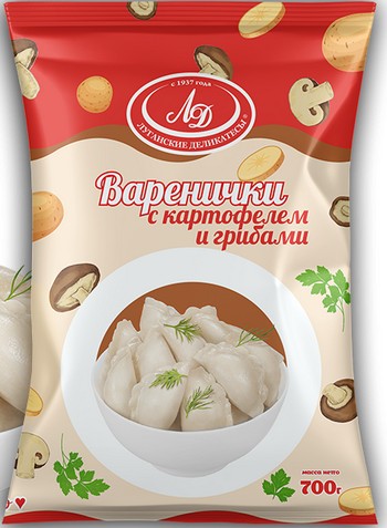 Вареники ЛугМК картофель-грибы с/м 700г