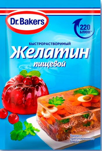 Желатин Д-р Бейкерс пищевой быстрорастворимый м/у 10г