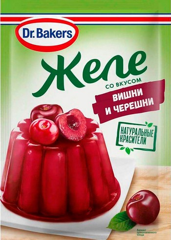 Желе Dr.Bakers со вкусом вишни и черешни м/у 45г