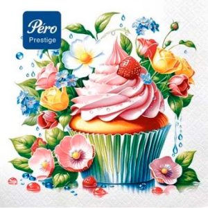 Салфетки Pero Prestige Весенний кекс 33х33см 3-хсл 20л