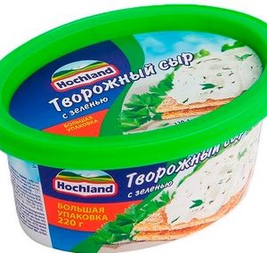 Сыр творожный Хохланд с зеленью 60% ван 220 г без змж