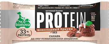 Батончик Bionova протеиновый Шоколадный брауни м/у 50г