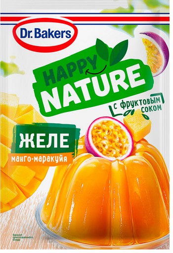 Желе Dr.Bakers Happy Nature с фруктовым соком манго и маракуйа м/у 41г