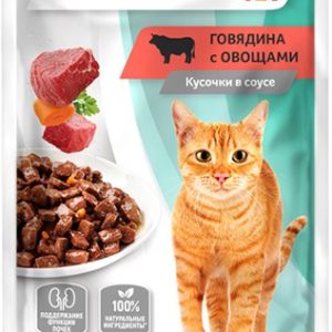 Корм д/кош Zoogurman говядина с овощами в соусе м/у 85г