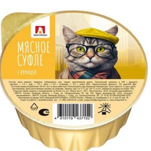 Корм д/кош Zoogurman Мясное Суфле с курицей ламистер 100г