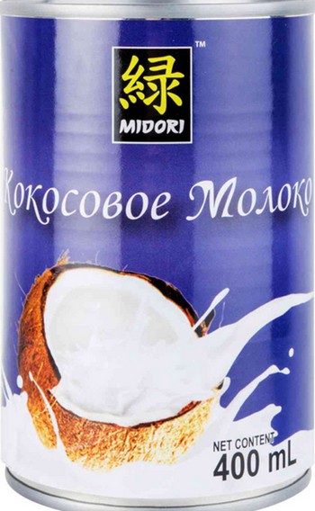 Кокосовое молоко Мidori 18% ж/б ключ 400мл