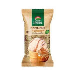 Мороженое Село Зеленое Пломбир со сгущеным молоком 15% стакан 70г без змж