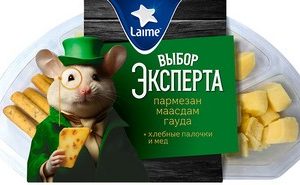 Тарелка Laime Ассорти Выбор эксперта №1 Пармез,Гауда,Маасд,Мед,Хл пал,Пик бамб п/б 110г без змж