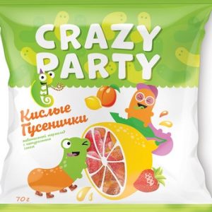 Мармелад АКФ Крейзи Пати Кислые гусенички жевательный м/у 70г