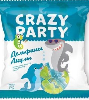 Мармелад АКФ Крейзи Пати Дельфины акулы жевательный м/у 70г