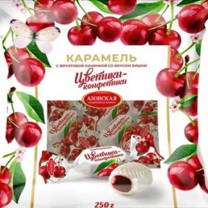 Карамель АКФ Цветики-конфетики с фр нач со вкусом вишни 250г