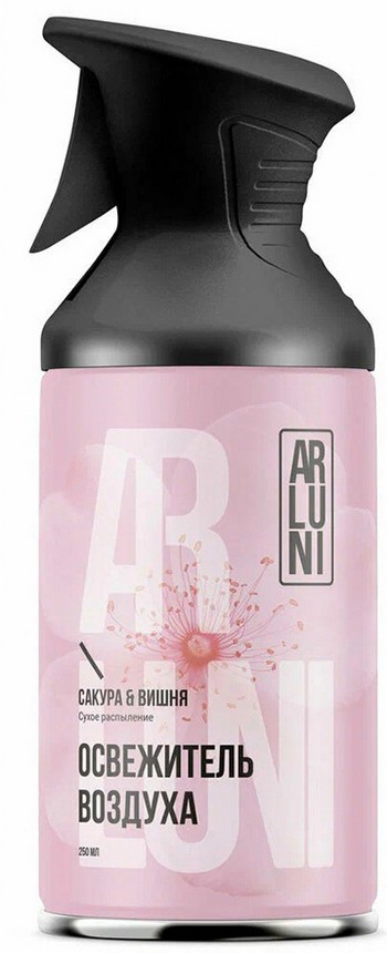 Освежитель воздуха Arluni Сакура Вишня аэрозольный балон с тригером сухое распыление 250мл