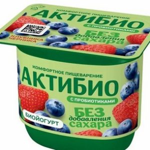Биойогурт Данон АктиБио клубника-черника 3% 130г без змж