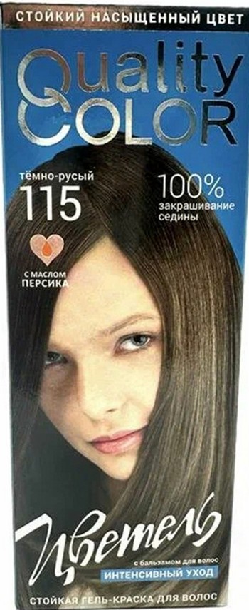 Гель-краска д/волос Цветель №115 тон темно-русый 115мл