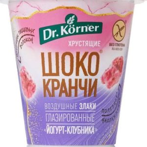 Шококранчи Dr.Korner Хрустящие злаки глазир йогурт-клубника б/глютена стак 40г