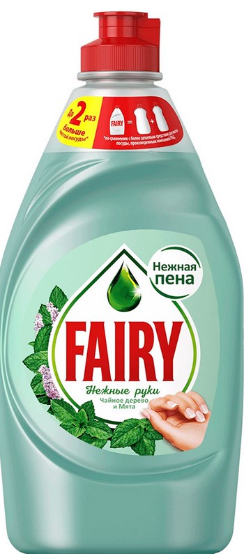 Средство д/мытья посуды Fairy Нежные руки Чайное дерево и мята 650мл
