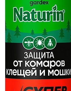 Аэрозоль Gardex Naturin Супер Сила 3в1 от комаров,клещей и мошки 150мл