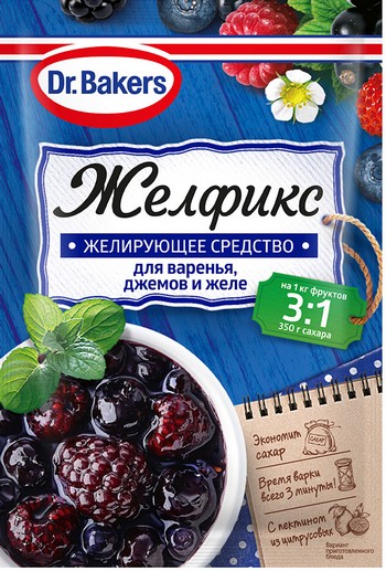 Желфикс Д-р Бейкерс для варенья, джемов и желе 3:1 м/у 25г