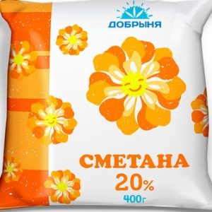 Сметана Добрыня 20% п/э 400г без змж