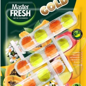 Блок д/унитаза Master Fresh Gold Duo Effect 5в1 тропик 1200 смыв 3шт