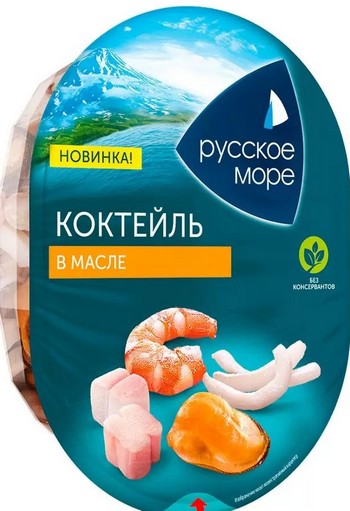 Коктейль Русское Море Оригинал из морепродуктов в масле 180г